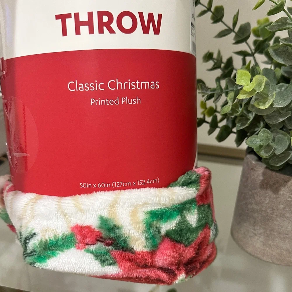 Poinsettia Throw Blanket
